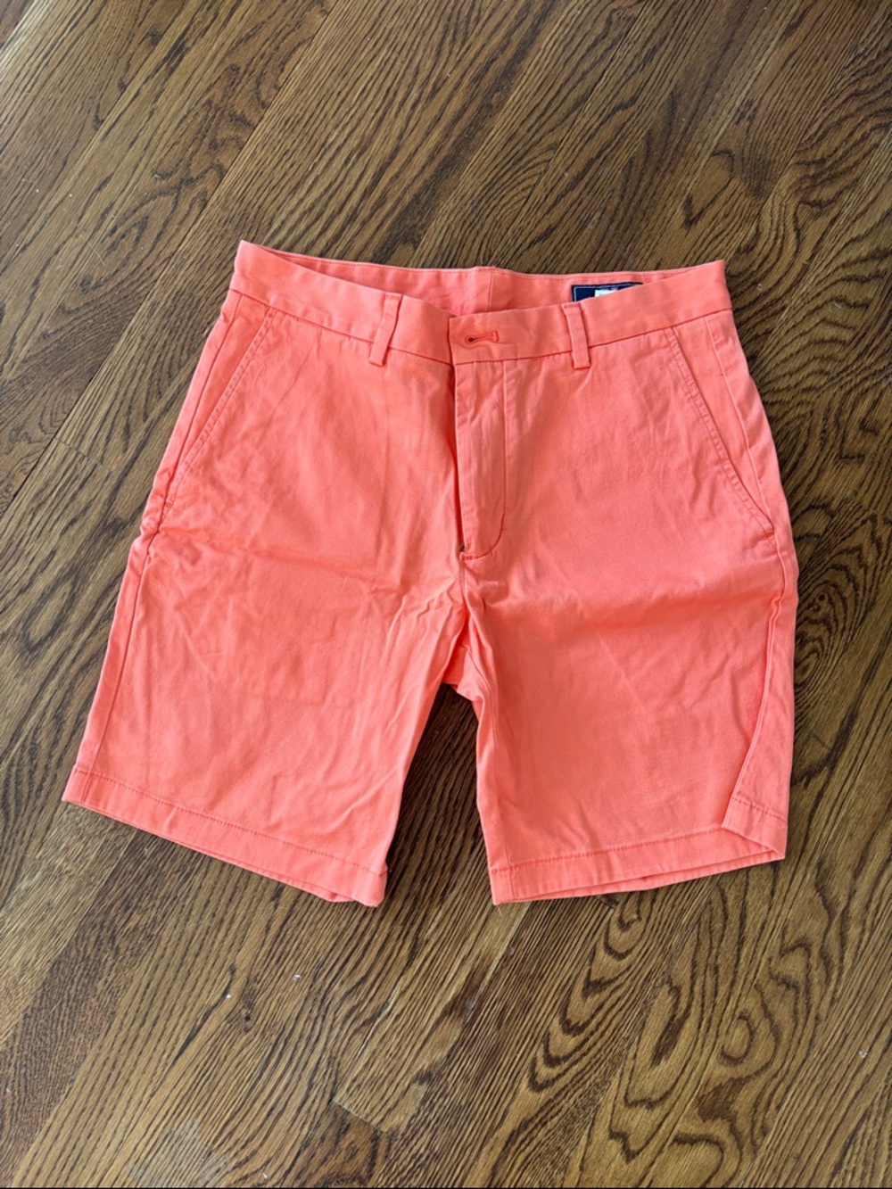 Vineyard Vines Men's Coral-Orange Flat-Front Chino Shorts